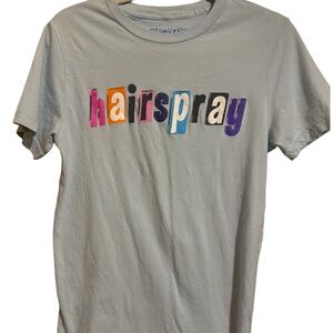 Hairspray light blue short sleeve crewneck cotton t Shirt ladies small top